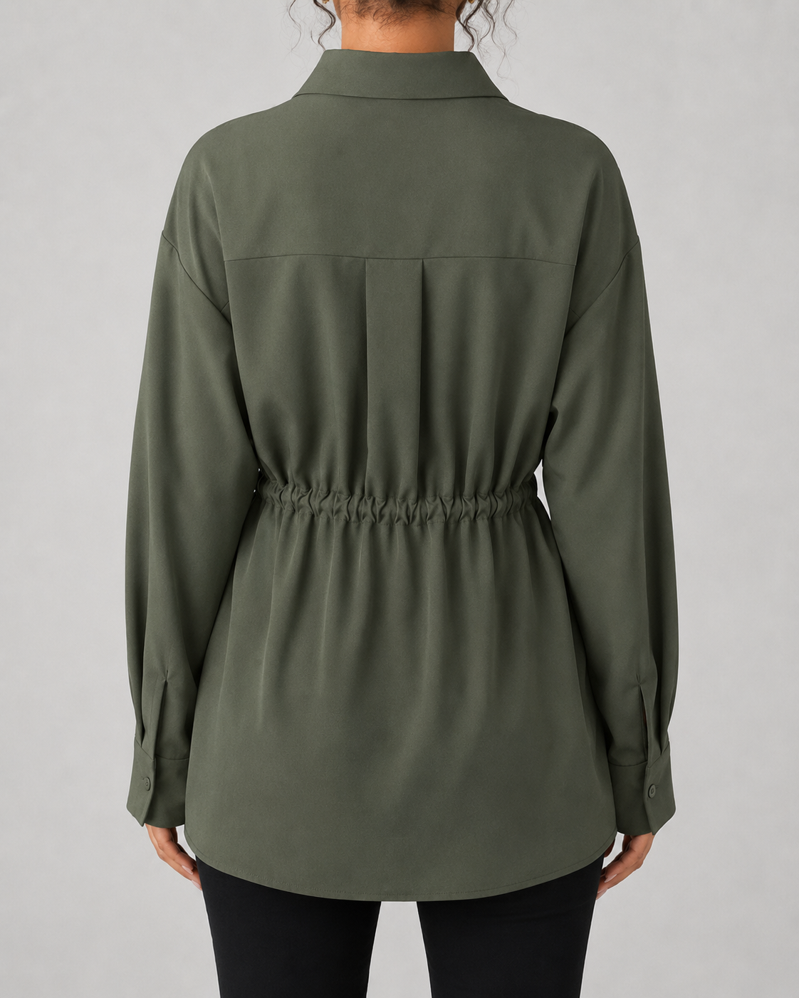 Elspeth | Oversized Longline Shirt with Drawstring Waist