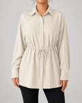 Elspeth | Oversized Longline Shirt with Drawstring Waist