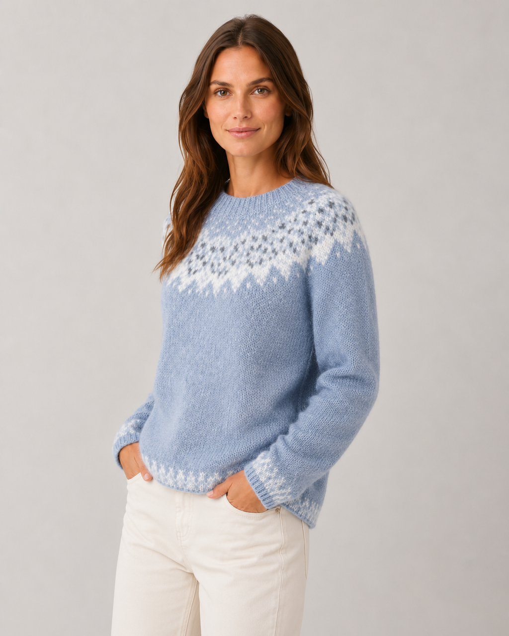 Halle | Fair Isle Crew Neck Sweater