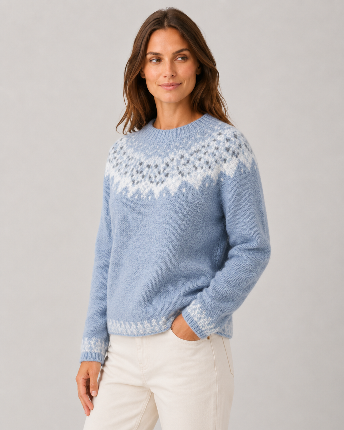 Halle | Fair Isle Crew Neck Sweater