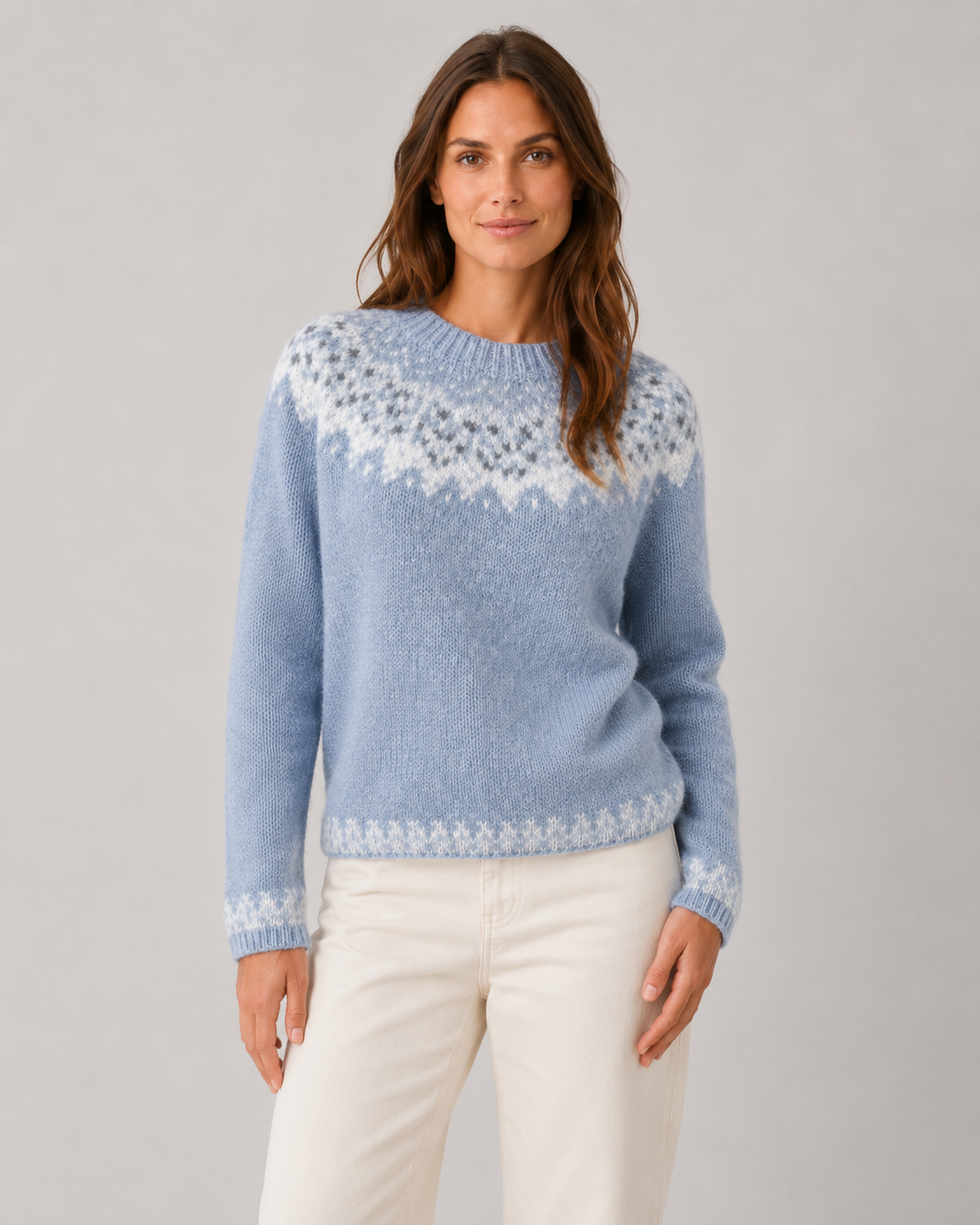 Halle | Fair Isle Crew Neck Sweater