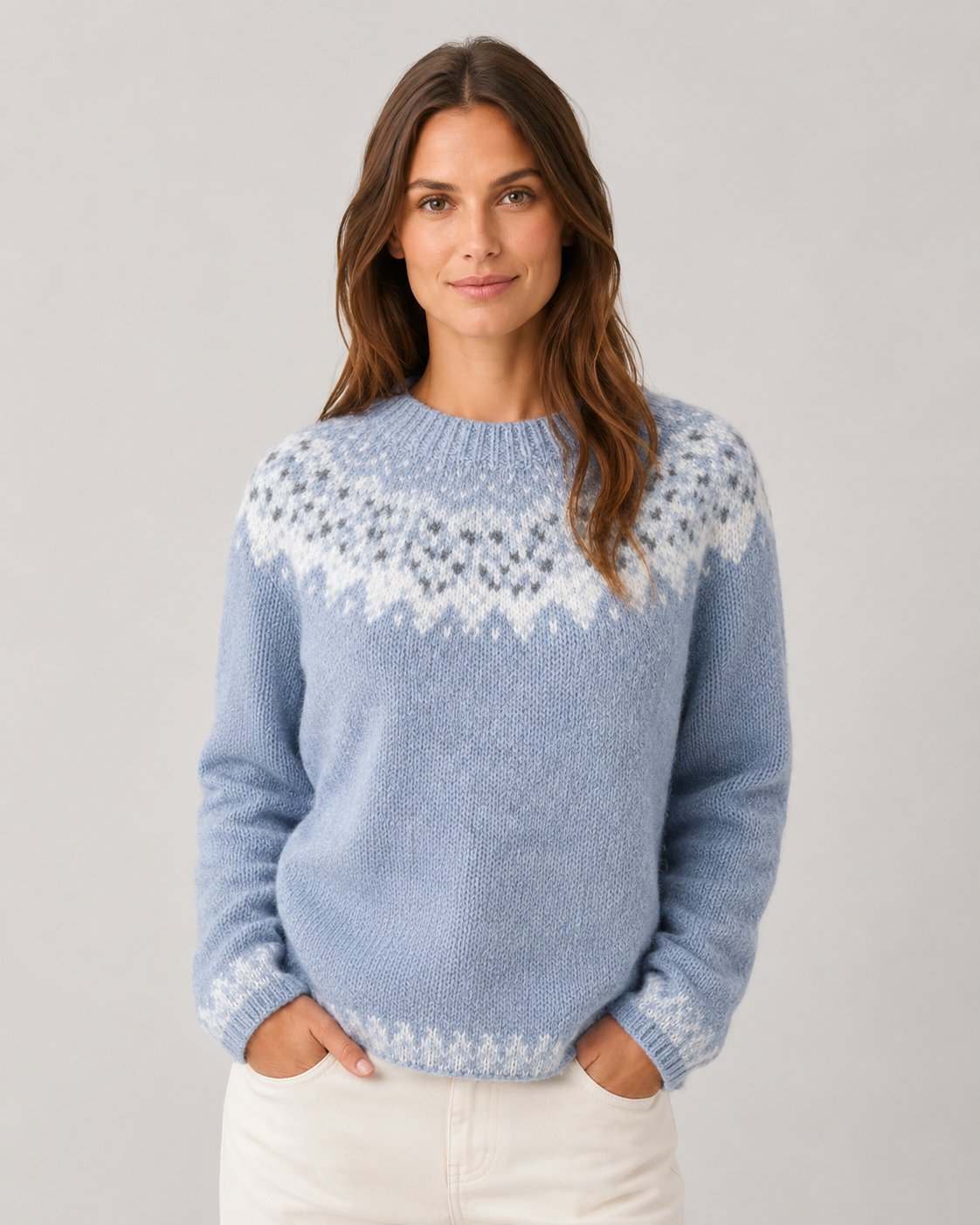 Halle | Fair Isle Crew Neck Sweater