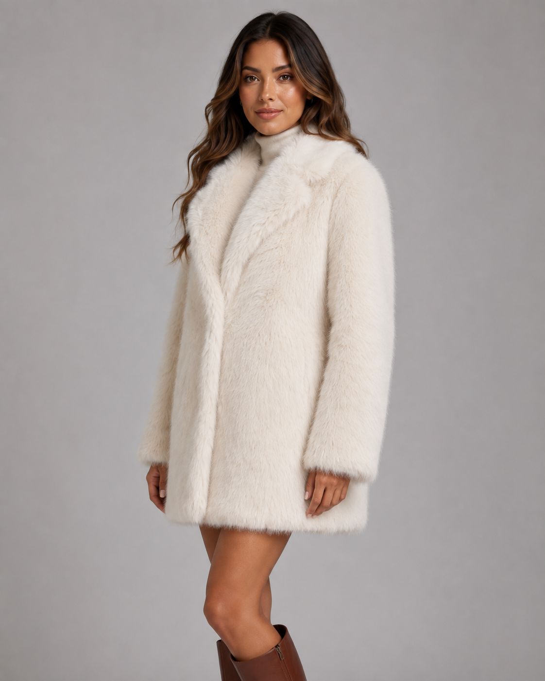 Tatiana | Plush Shawl Collar Faux Fur Jacket