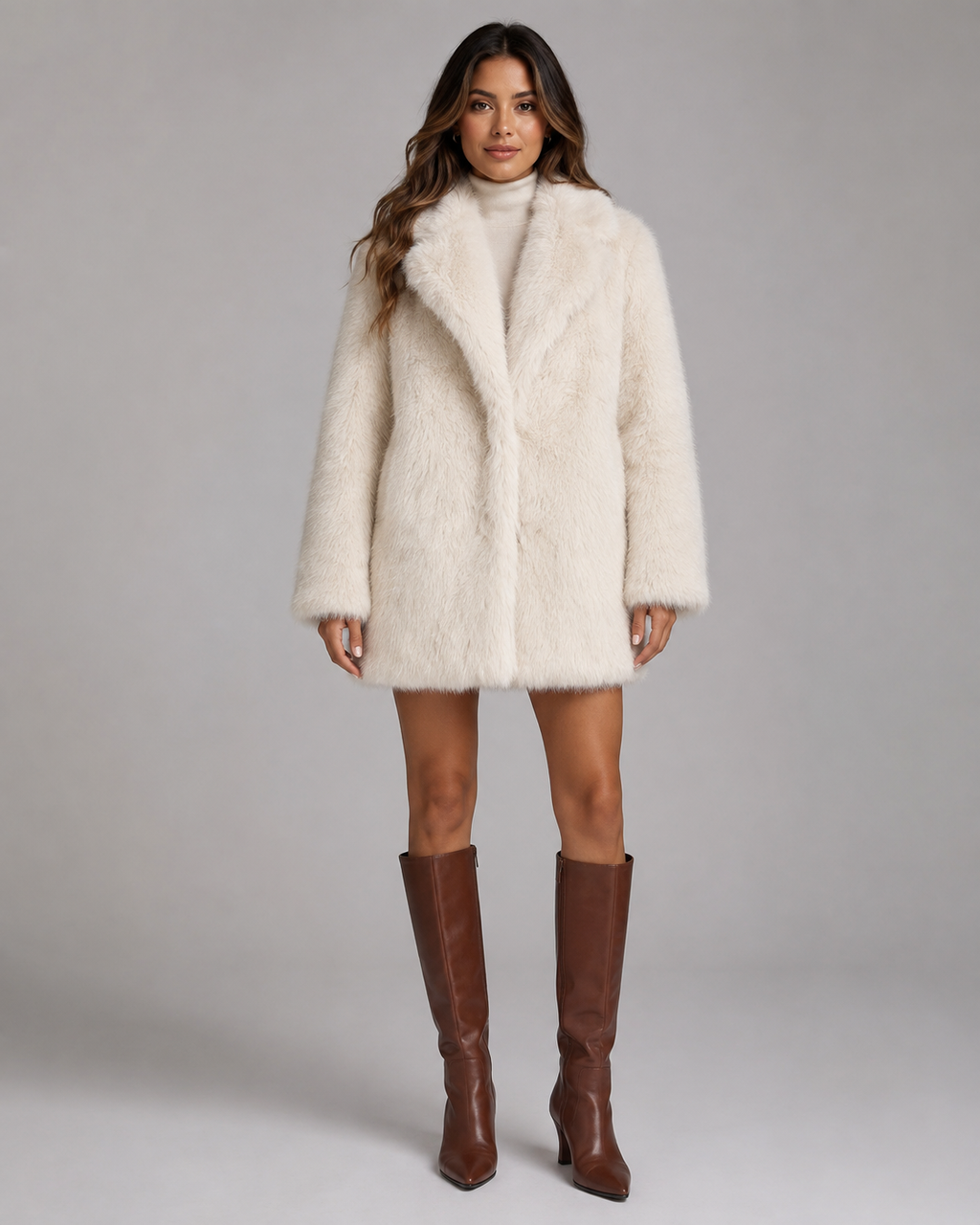 Tatiana | Plush Shawl Collar Faux Fur Jacket