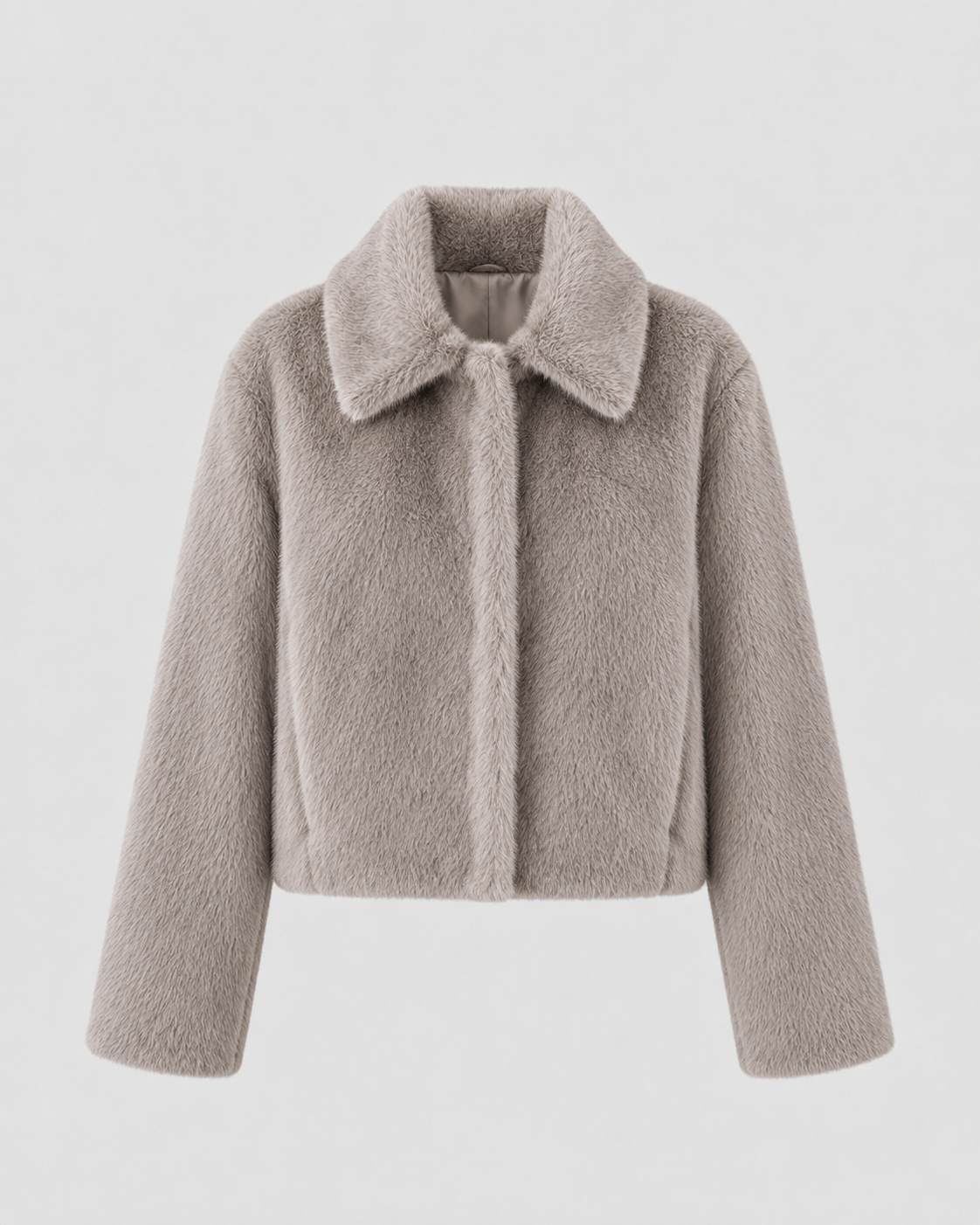 Carys | Cropped Wide Collar Fur Jacket