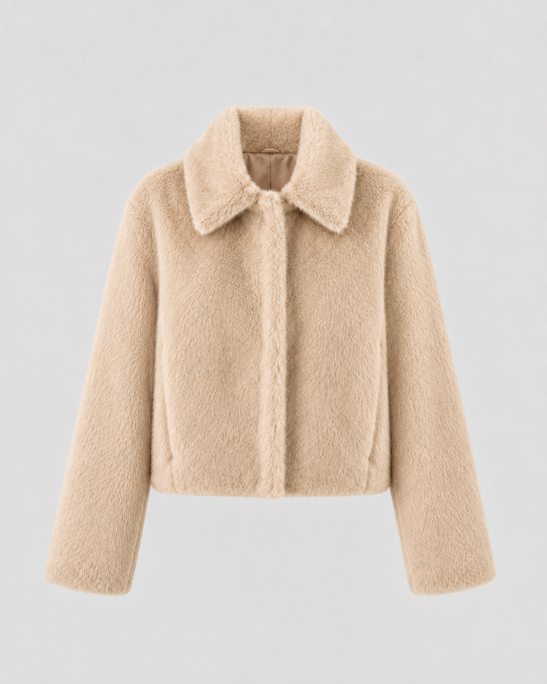 Carys | Cropped Wide Collar Fur Jacket
