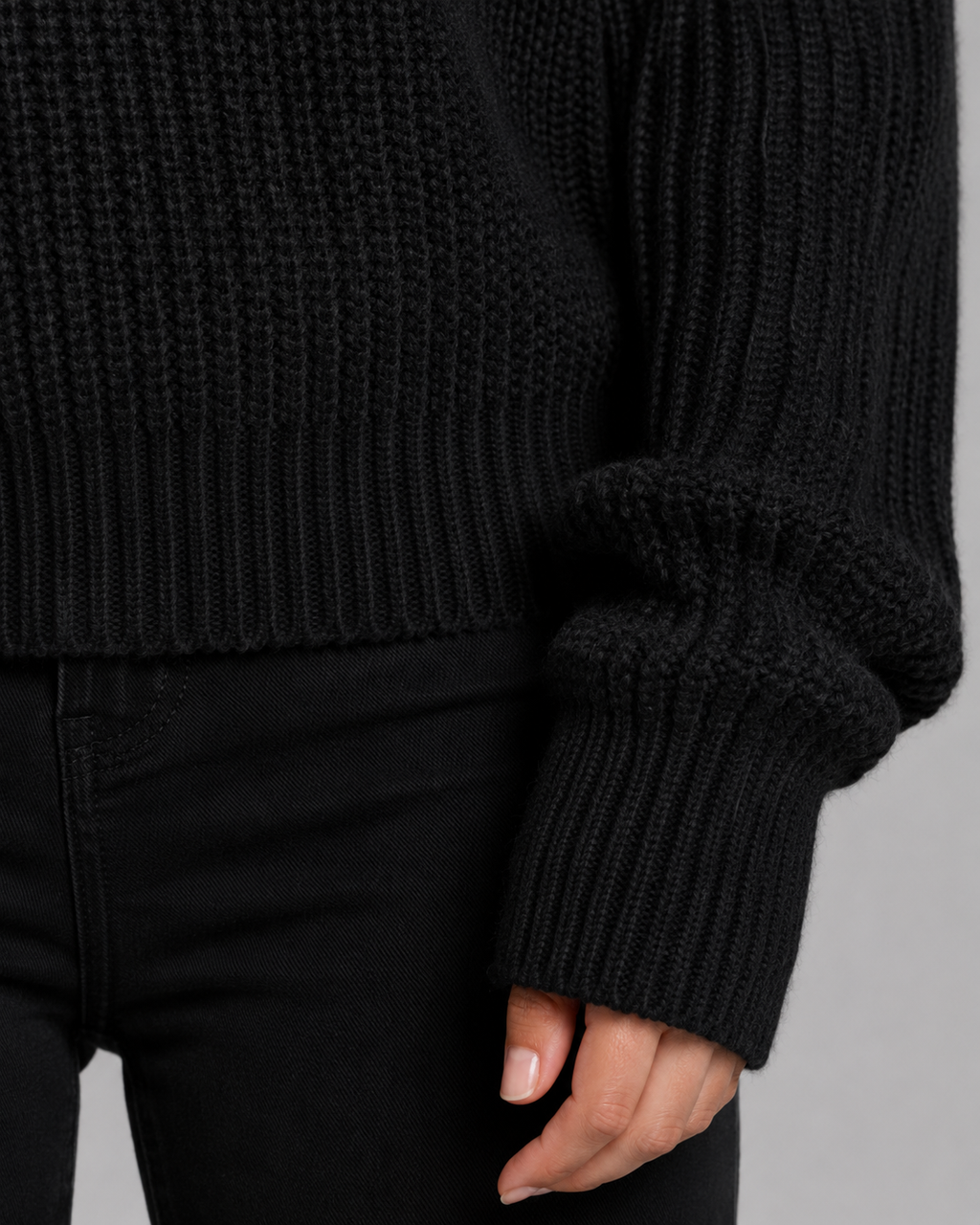 Lavinia | Cropped Half-Zip Funnel Neck Sweater