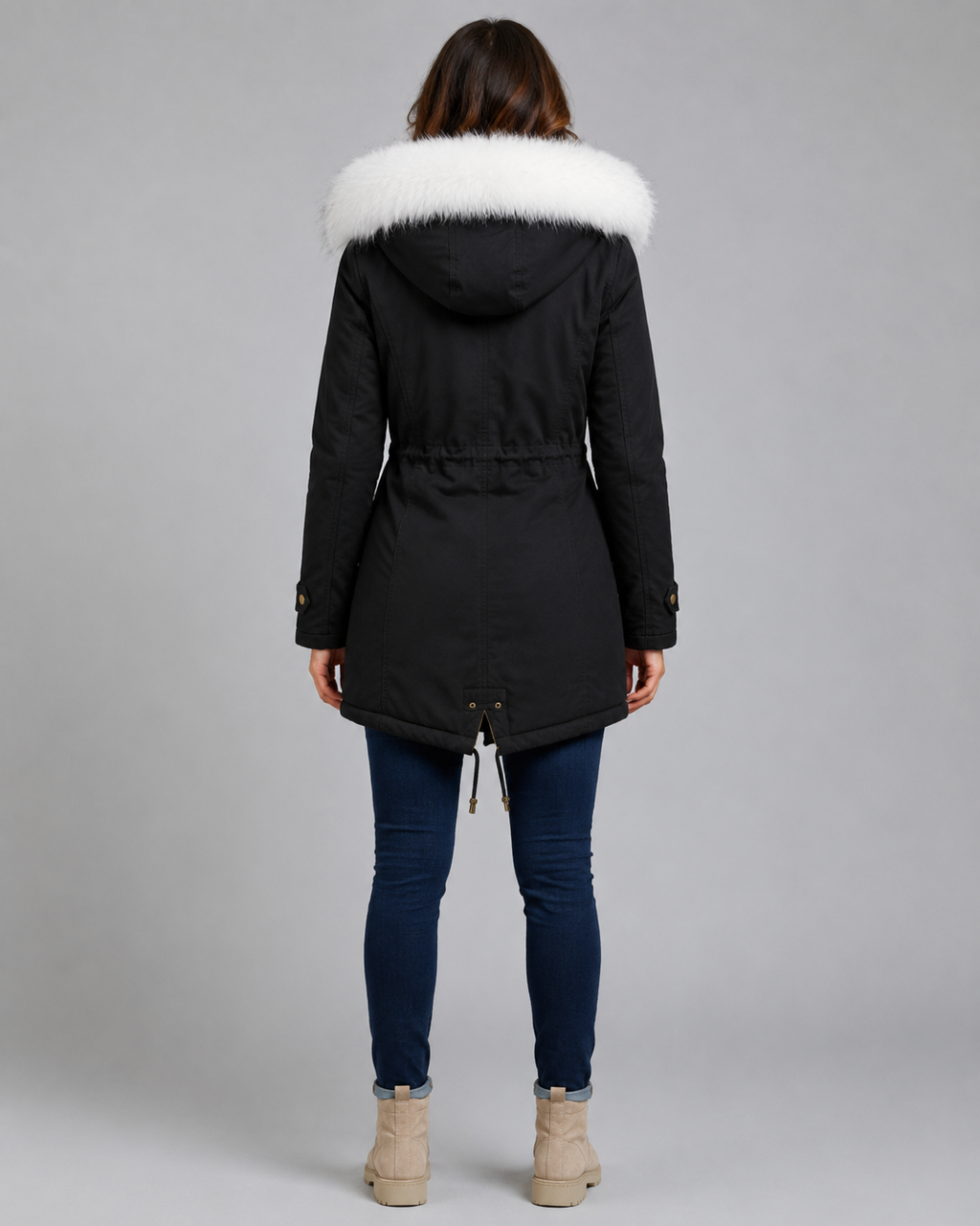 Renata | Fur-Trim Drawstring Waist Parka