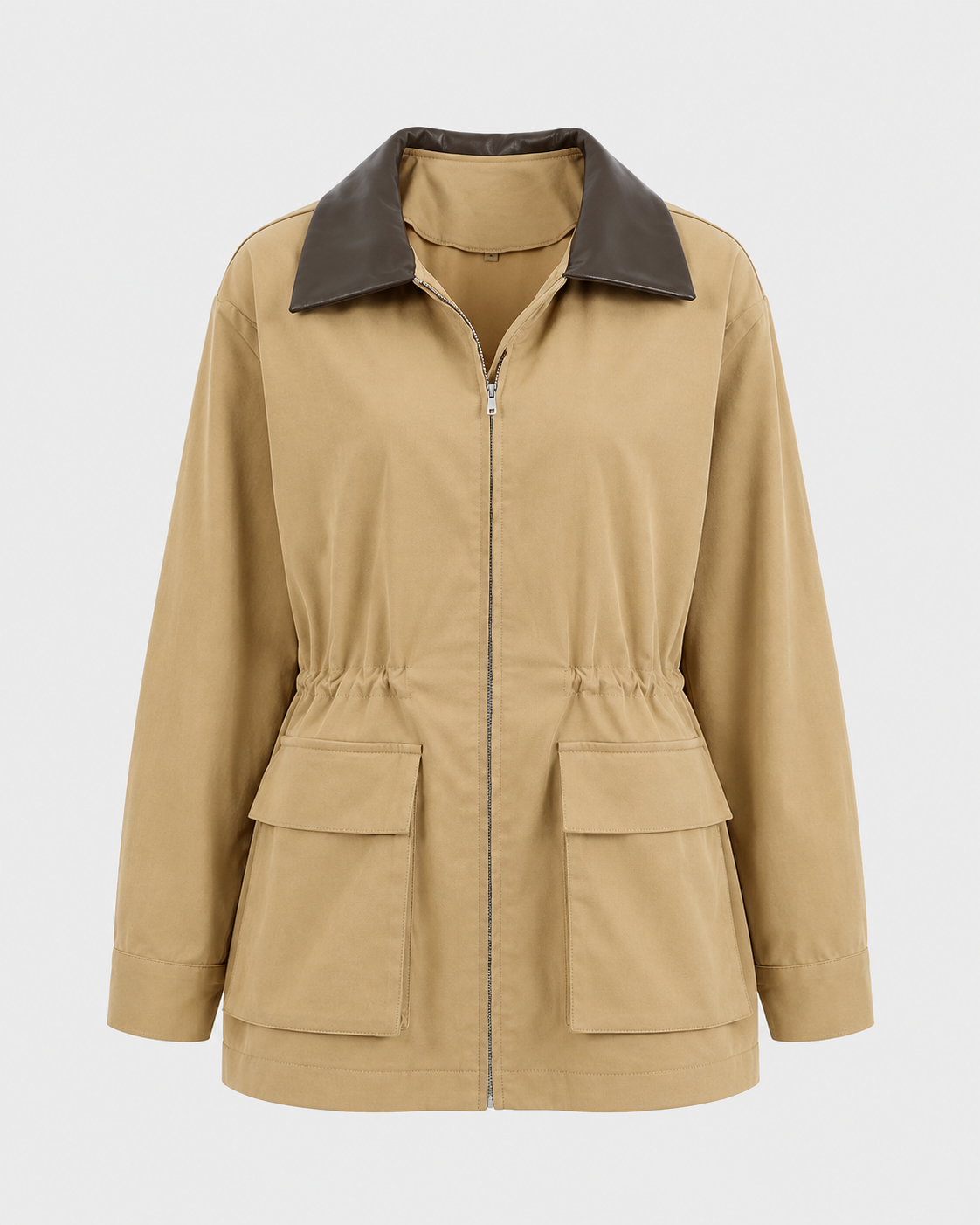 Tabitha | Khaki Zip-Front Barn Jacket