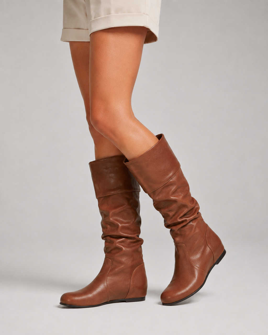 Thea | Ruched Knee-High Slouch Boots