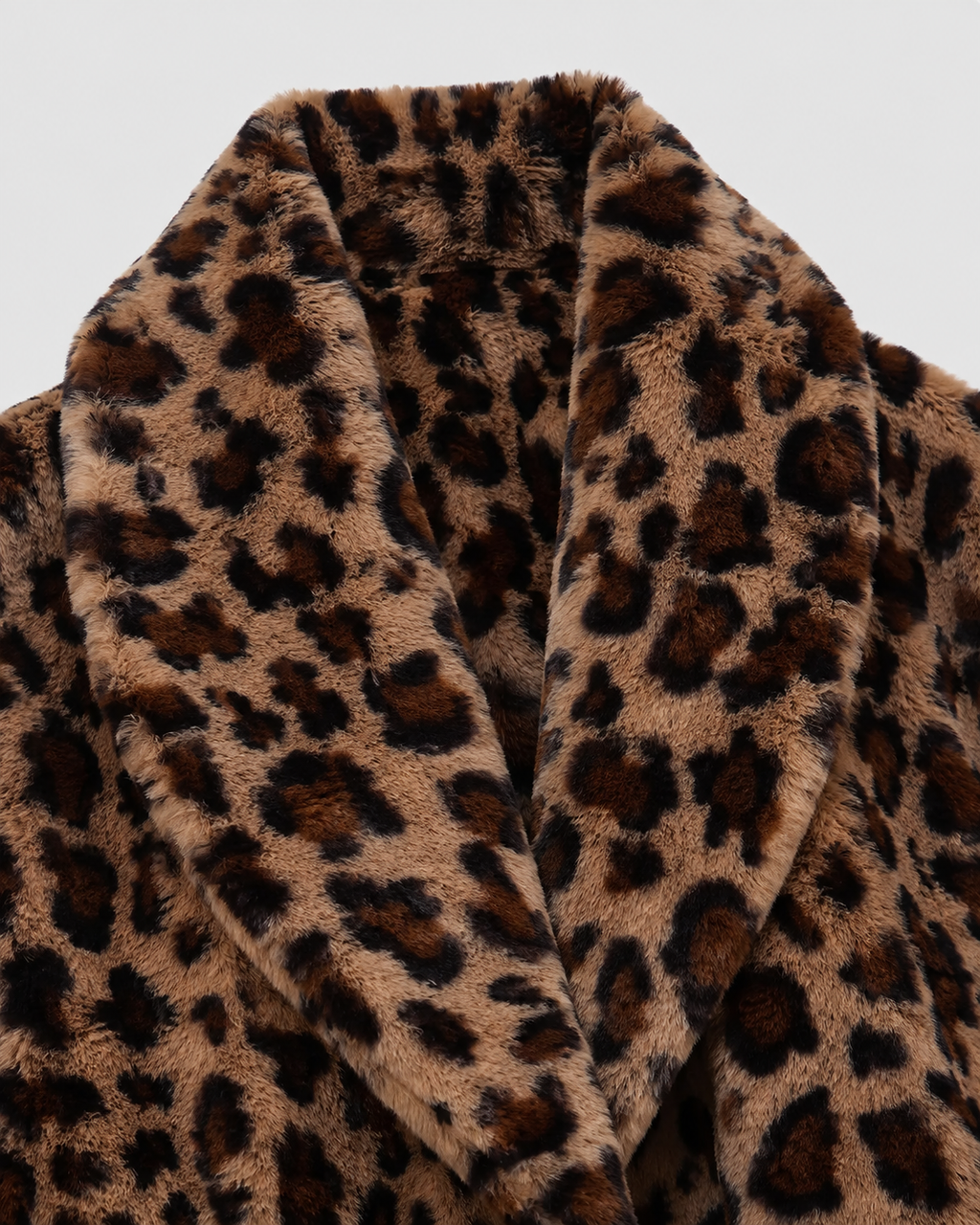 Dahlia | Longline Leopard Print Faux Fur Coat