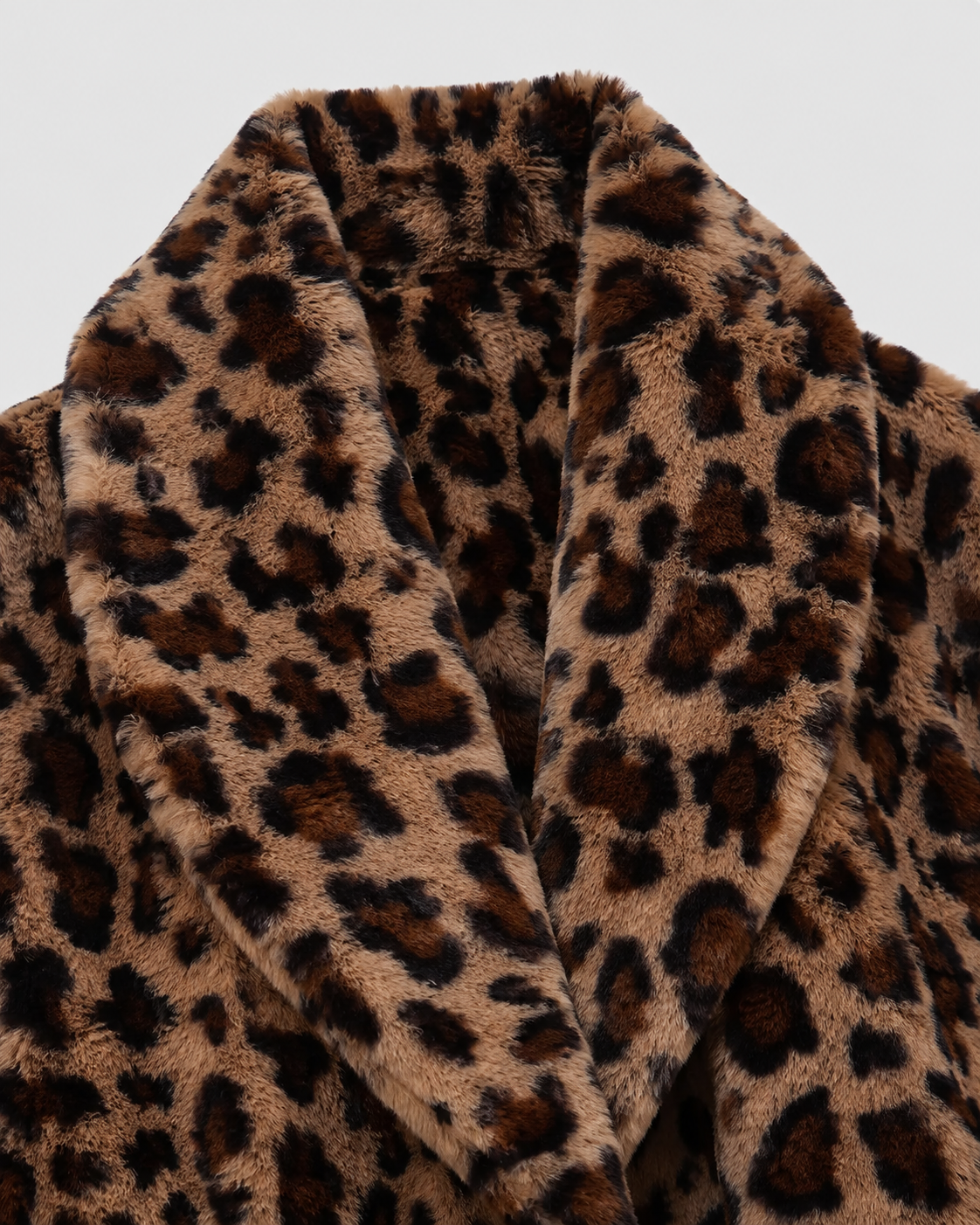 Dahlia | Longline Leopard Print Faux Fur Coat