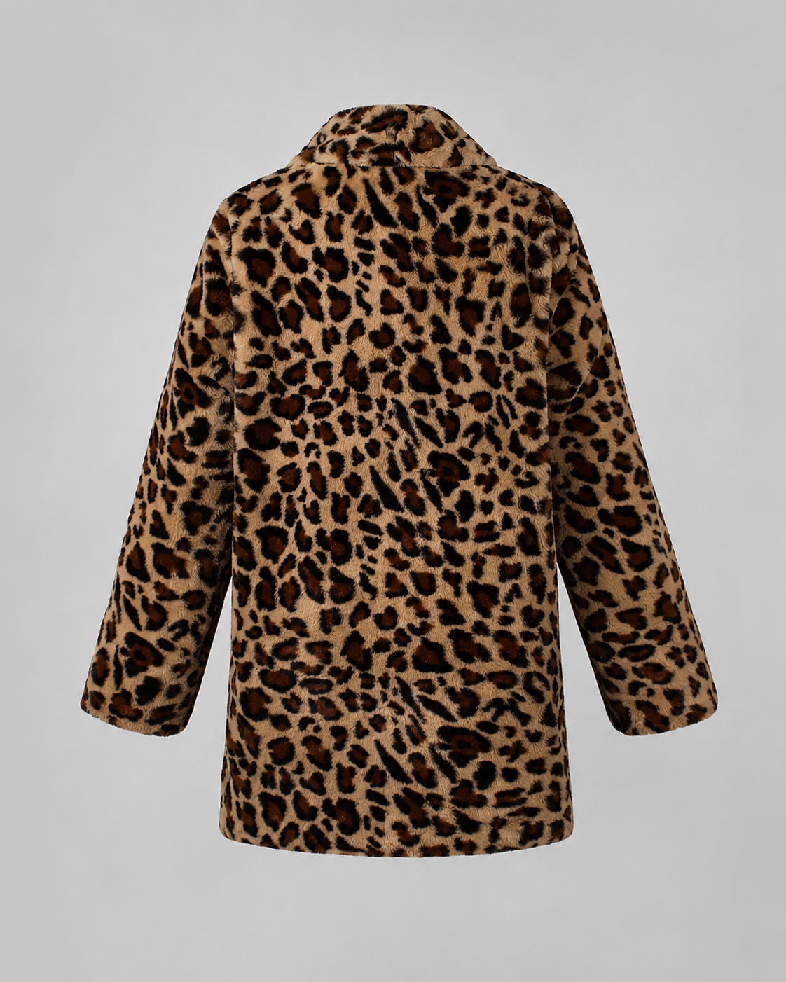 Dahlia | Longline Leopard Print Faux Fur Coat
