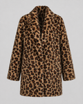 Dahlia | Longline Leopard Print Faux Fur Coat
