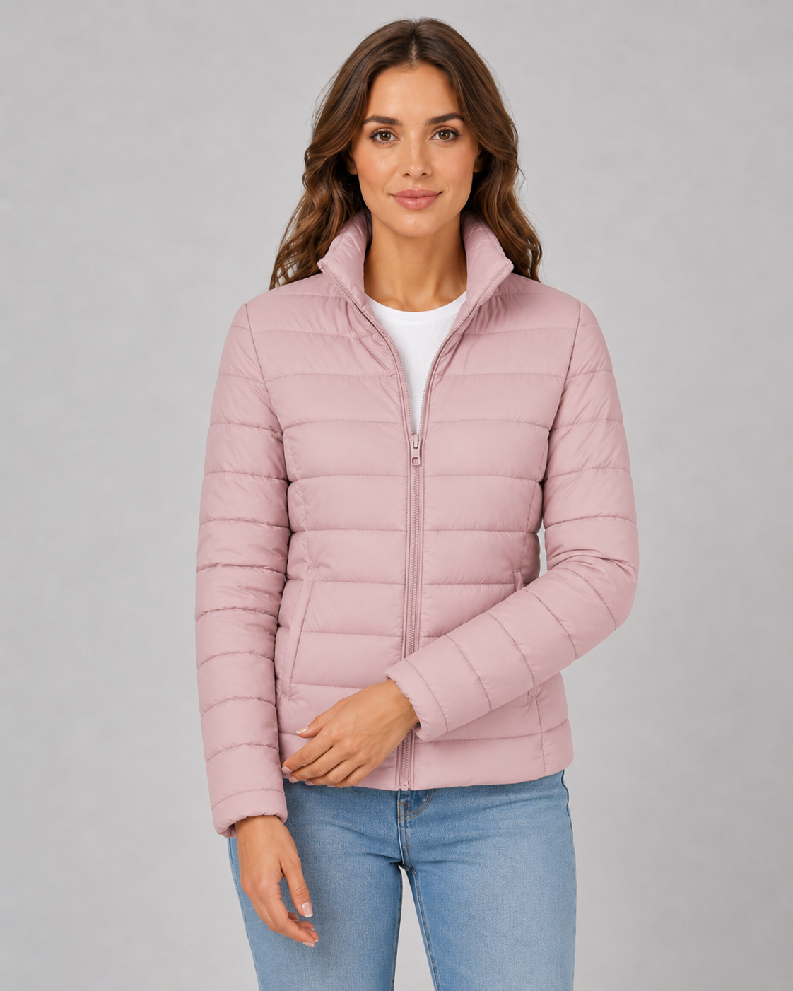 Verity | Lightweight Stand Collar Puffer Jacket