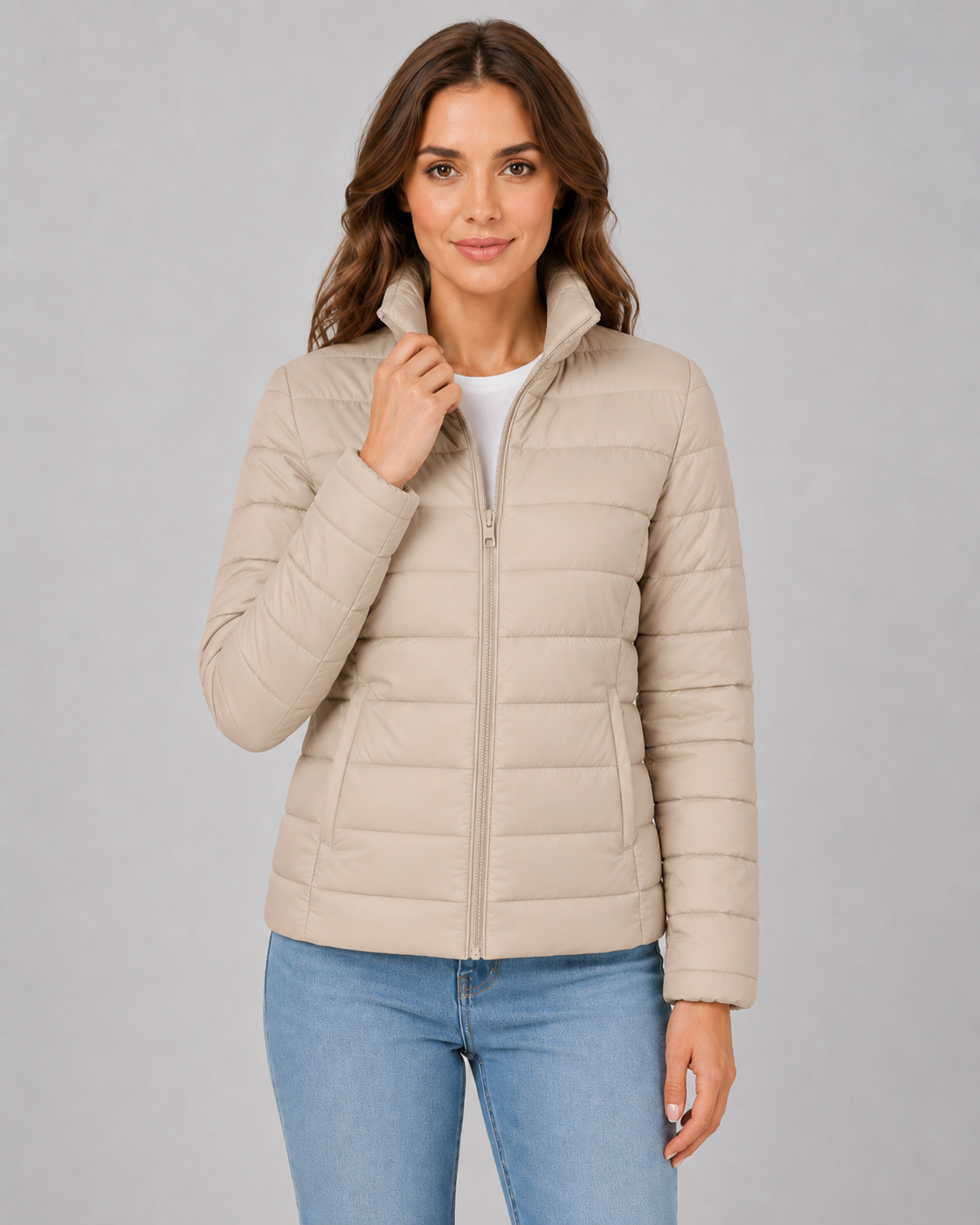 Verity | Lightweight Stand Collar Puffer Jacket