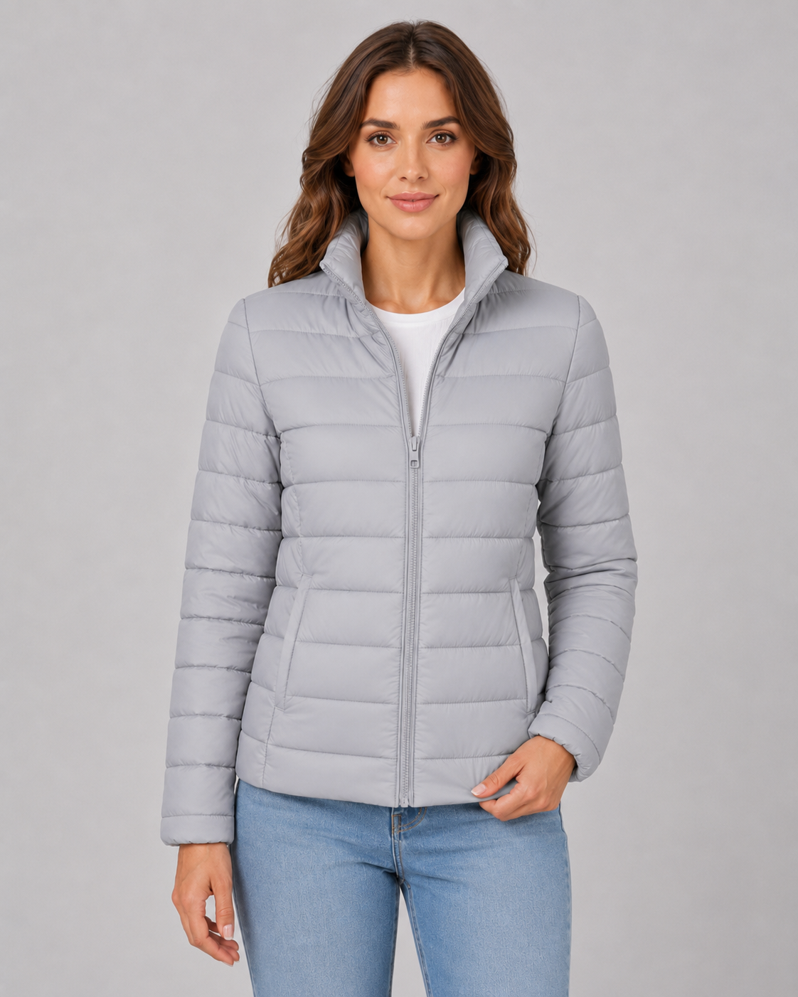 Verity | Lightweight Stand Collar Puffer Jacket
