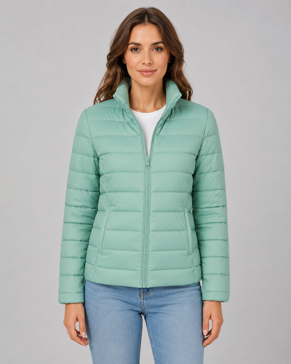 Verity | Lightweight Stand Collar Puffer Jacket