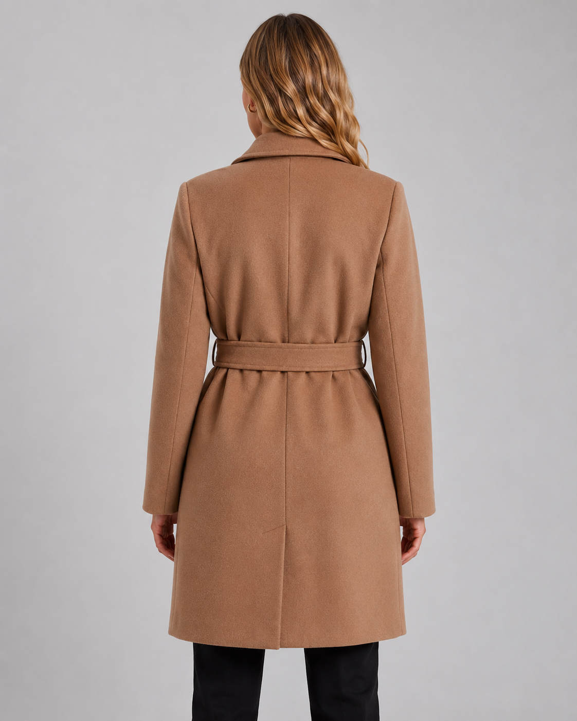 Yasmin | Belted Wrap Coat with Notch Lapel