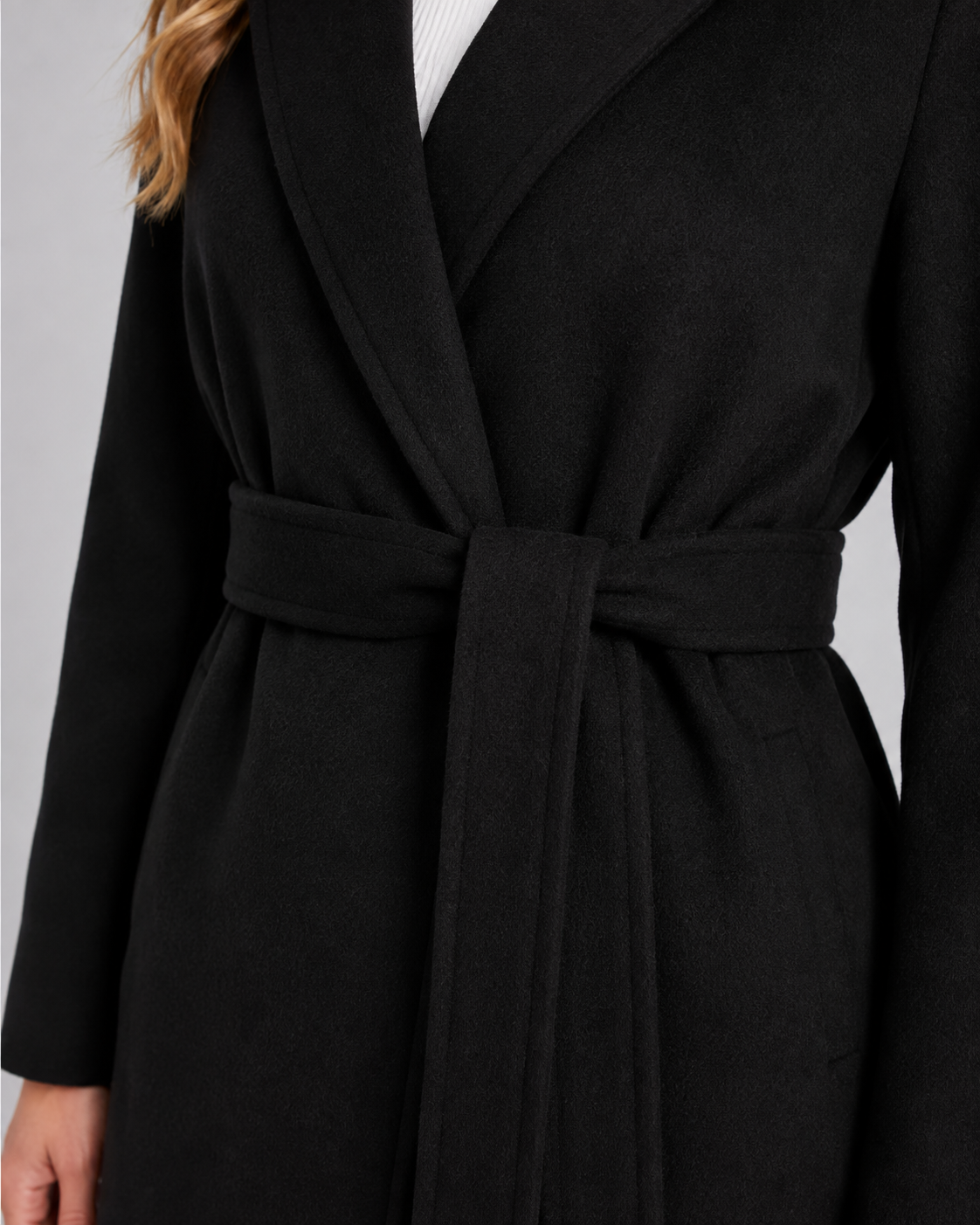 Yasmin | Belted Wrap Coat with Notch Lapel