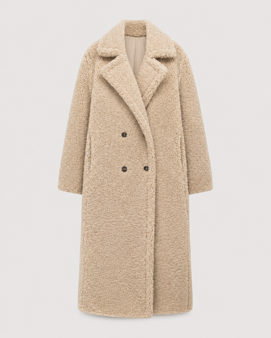 Aveline | Double-Breasted Teddy Coat