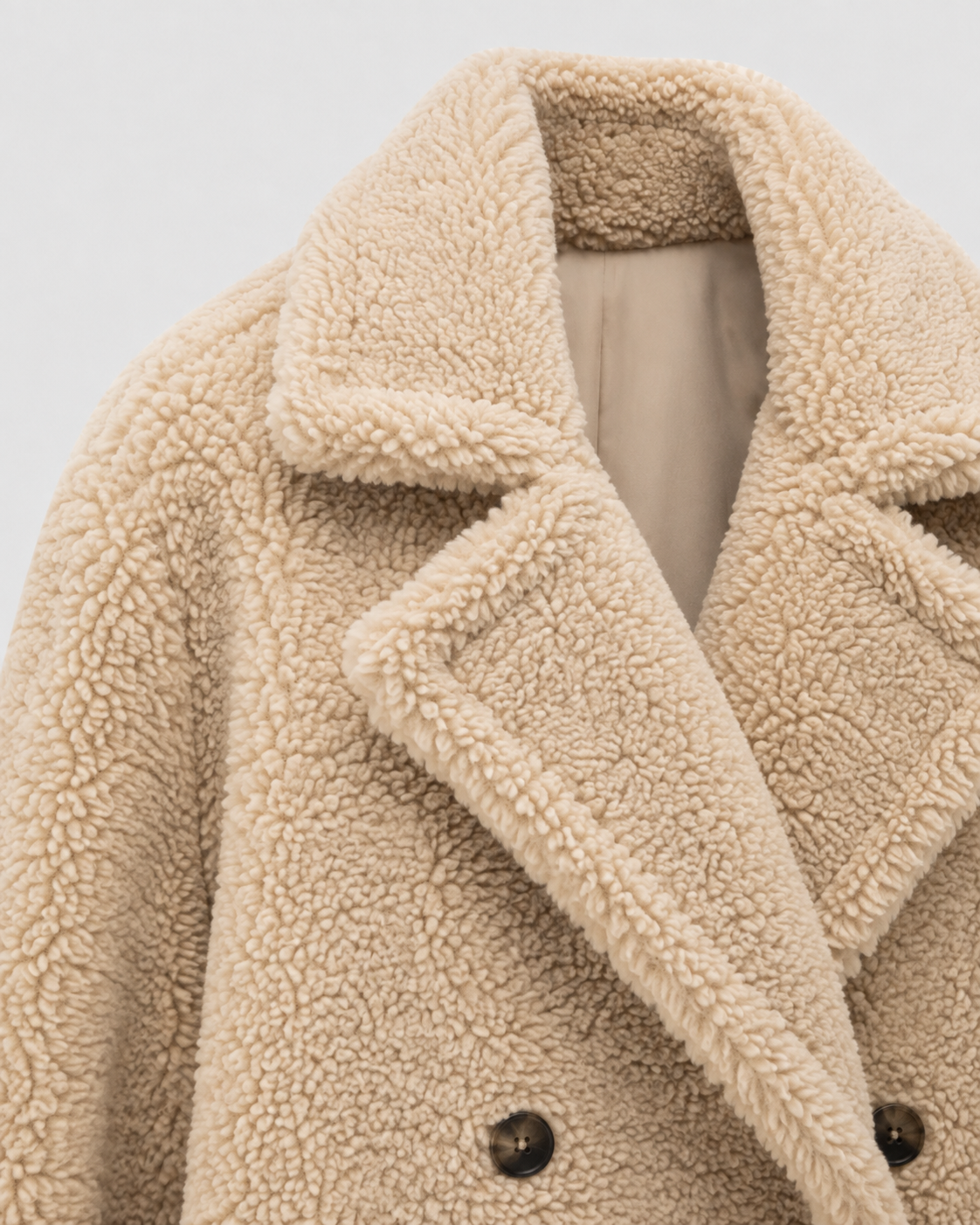 Aveline | Double-Breasted Teddy Coat