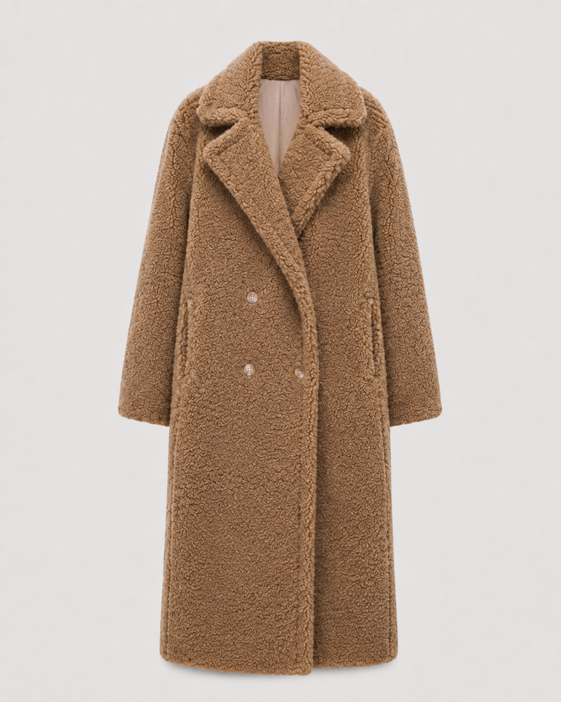 Aveline | Double-Breasted Teddy Coat