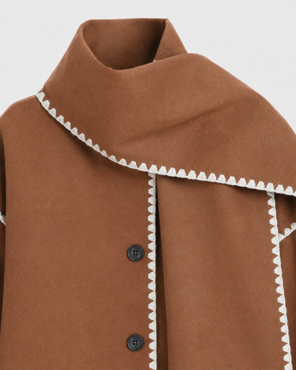 Imani | Oversized Scarf Coat with Fringe Trim