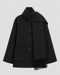 Imani | Oversized Scarf Coat with Fringe Trim