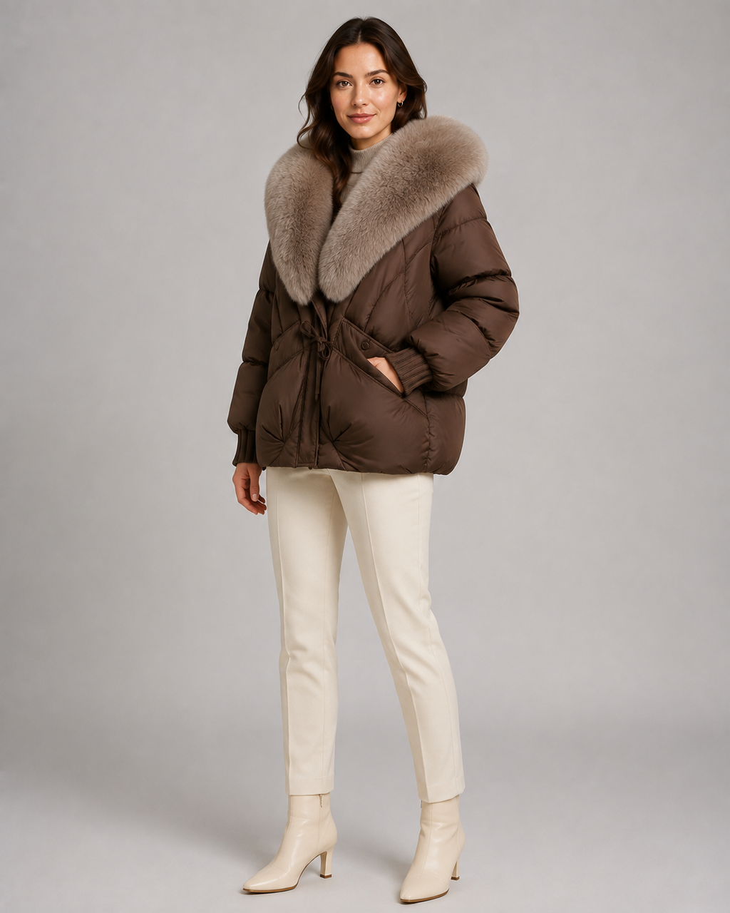 Octavia | Fur-Collar Oversized Puffer Jacket