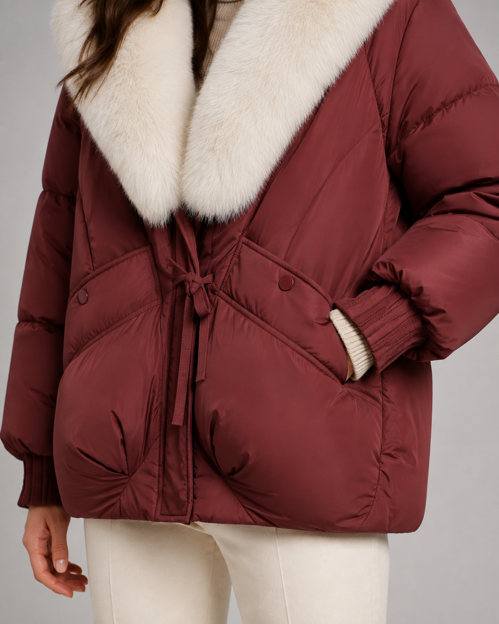 Octavia | Fur-Collar Oversized Puffer Jacket