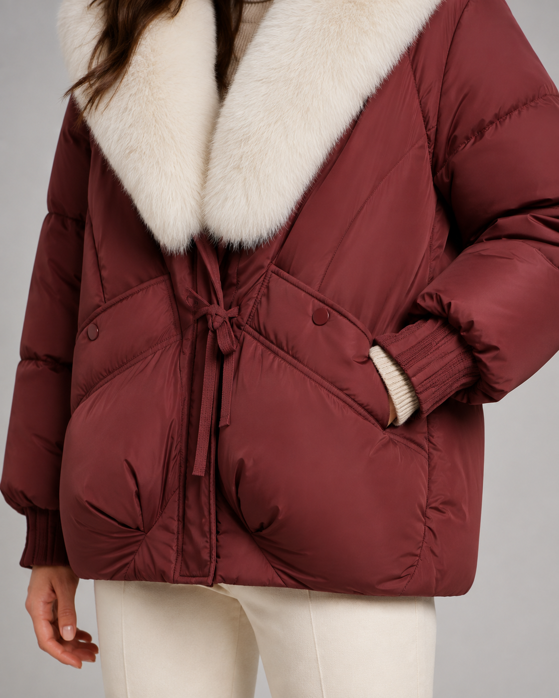 Octavia | Fur-Collar Oversized Puffer Jacket