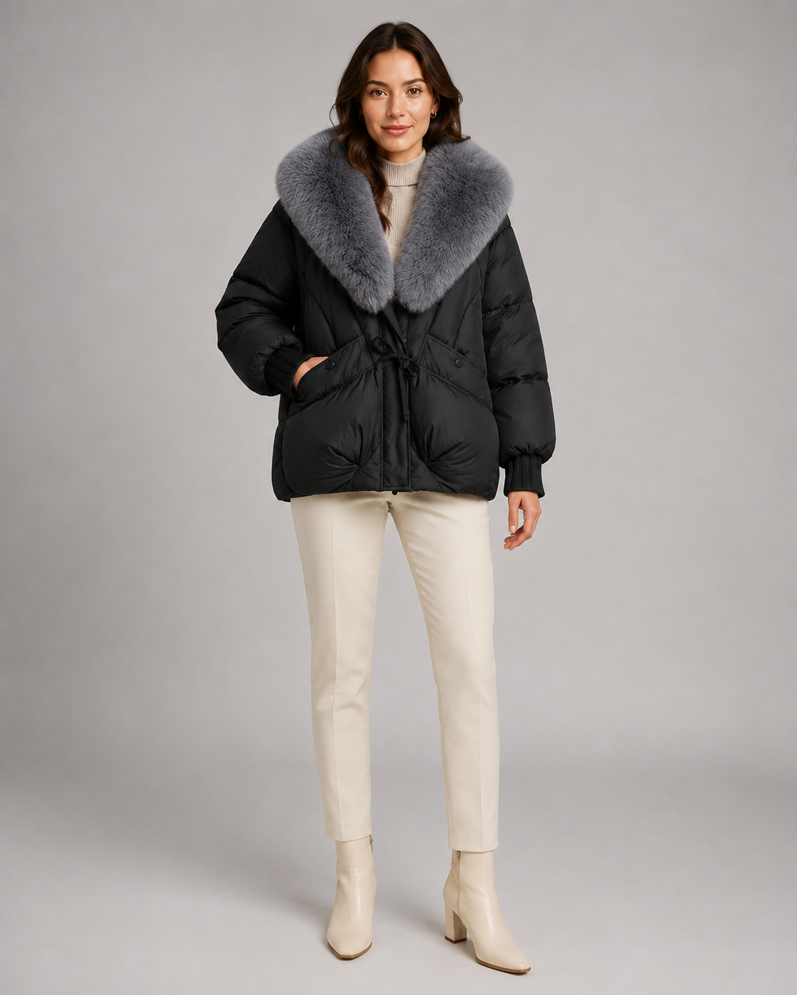 Octavia | Fur-Collar Oversized Puffer Jacket