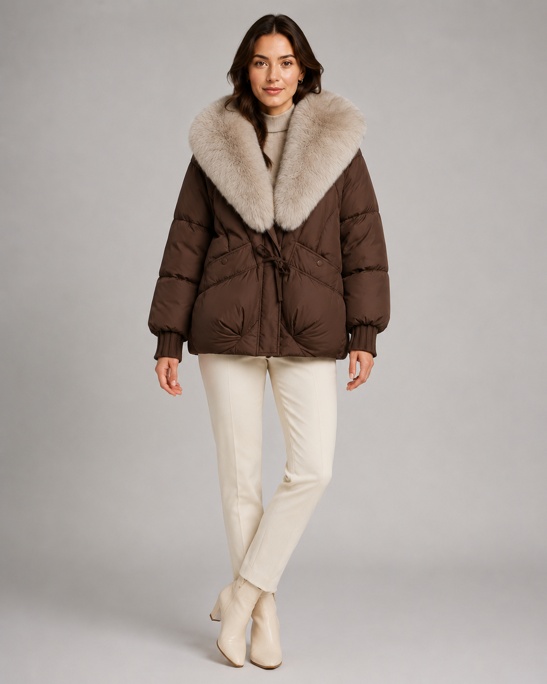 Octavia | Fur-Collar Oversized Puffer Jacket