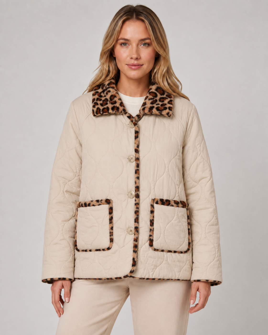 Briar | Reversible Leopard Print Quilted Jacket