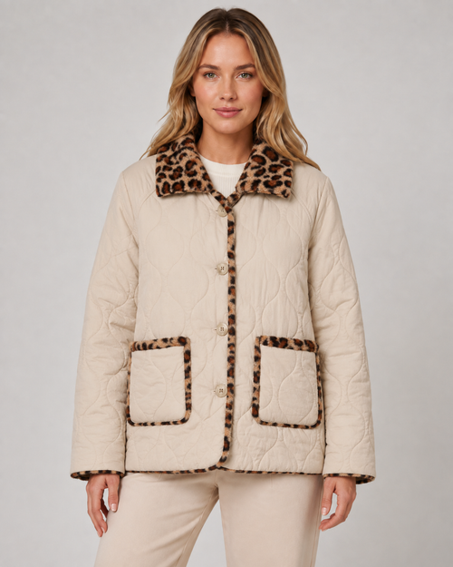 Briar | Reversible Leopard Print Quilted Jacket