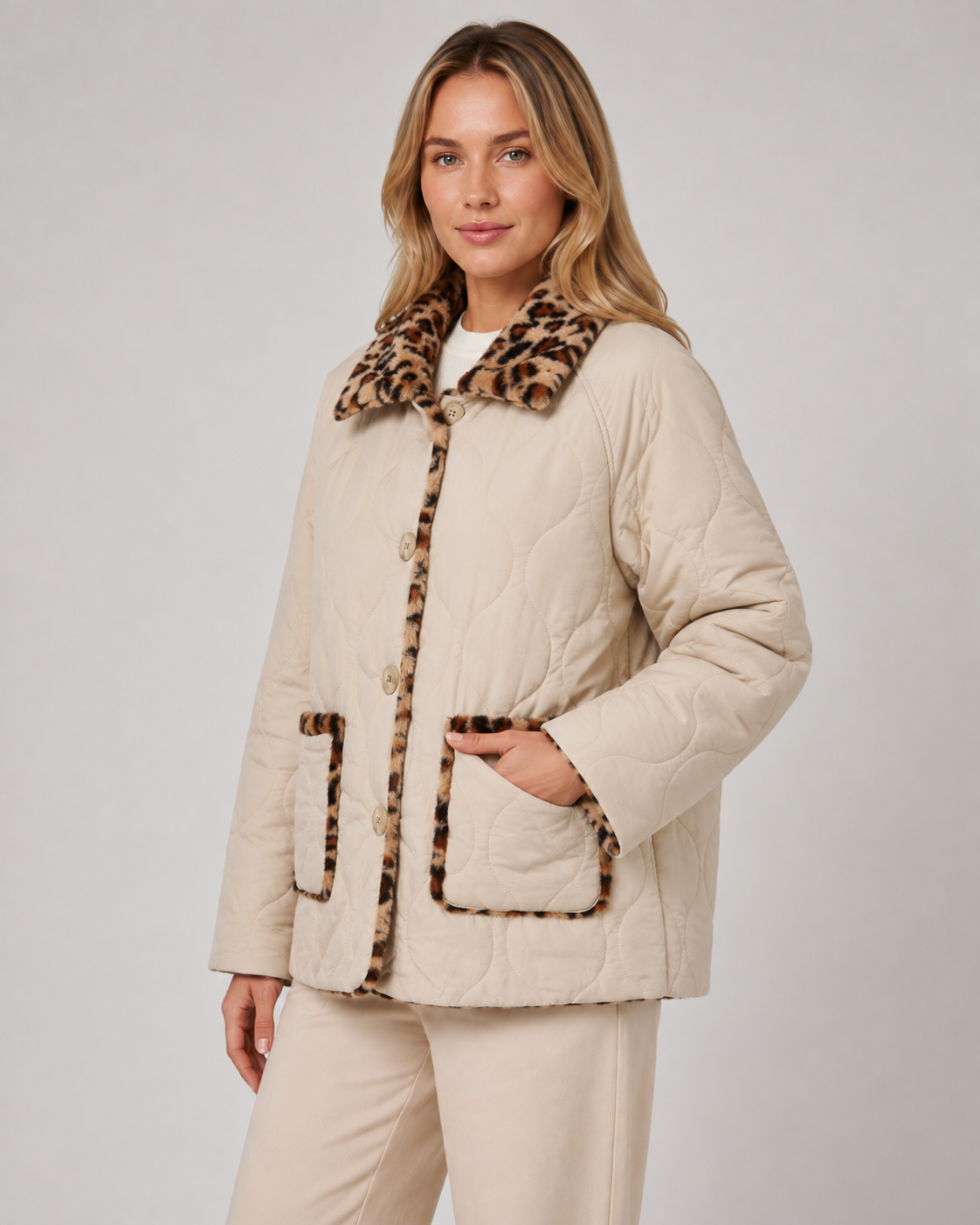 Briar | Reversible Leopard Print Quilted Jacket