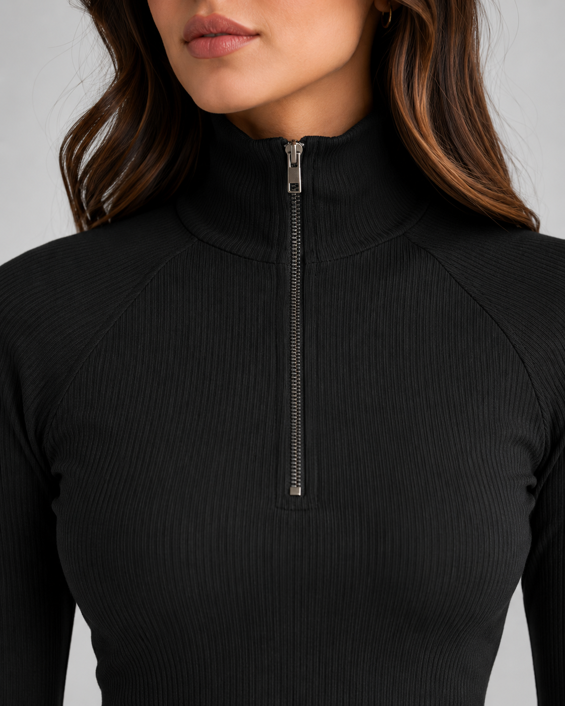 Esperanza | Ribbed Quarter-Zip Sweater