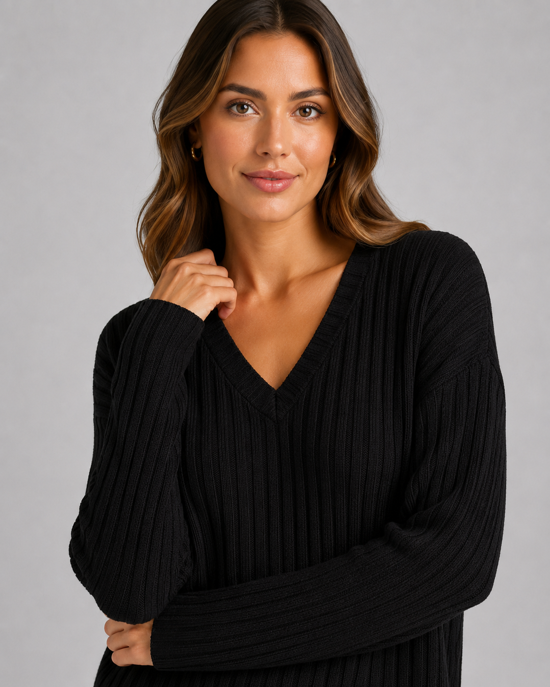 Petra | Ribbed V-Neck Knit Lounge Set