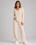 Petra | Ribbed V-Neck Knit Lounge Set