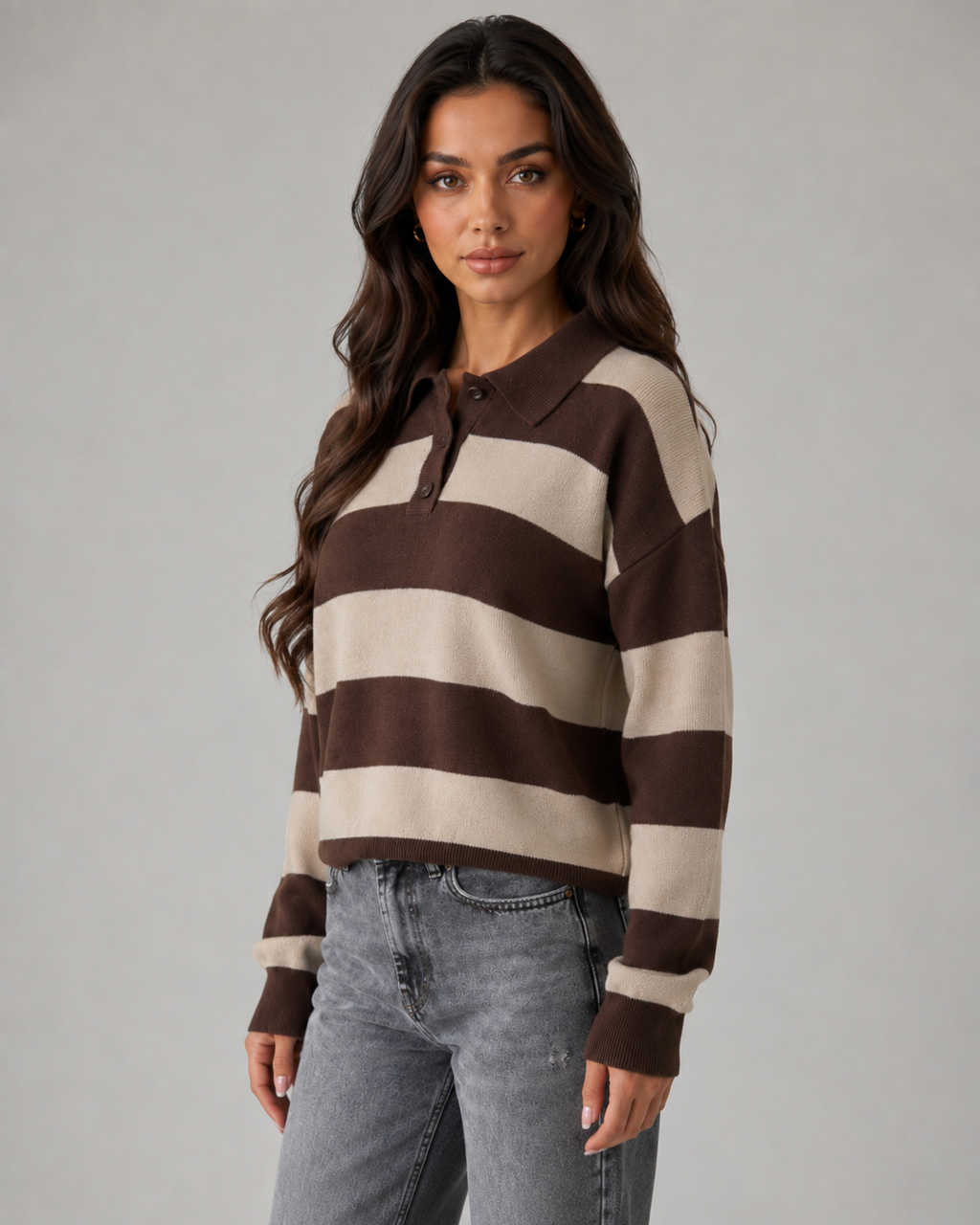 Winifred | Rugby Stripe Polo Sweater