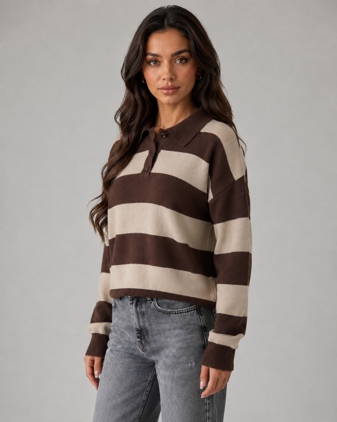 Winifred | Rugby Stripe Polo Sweater