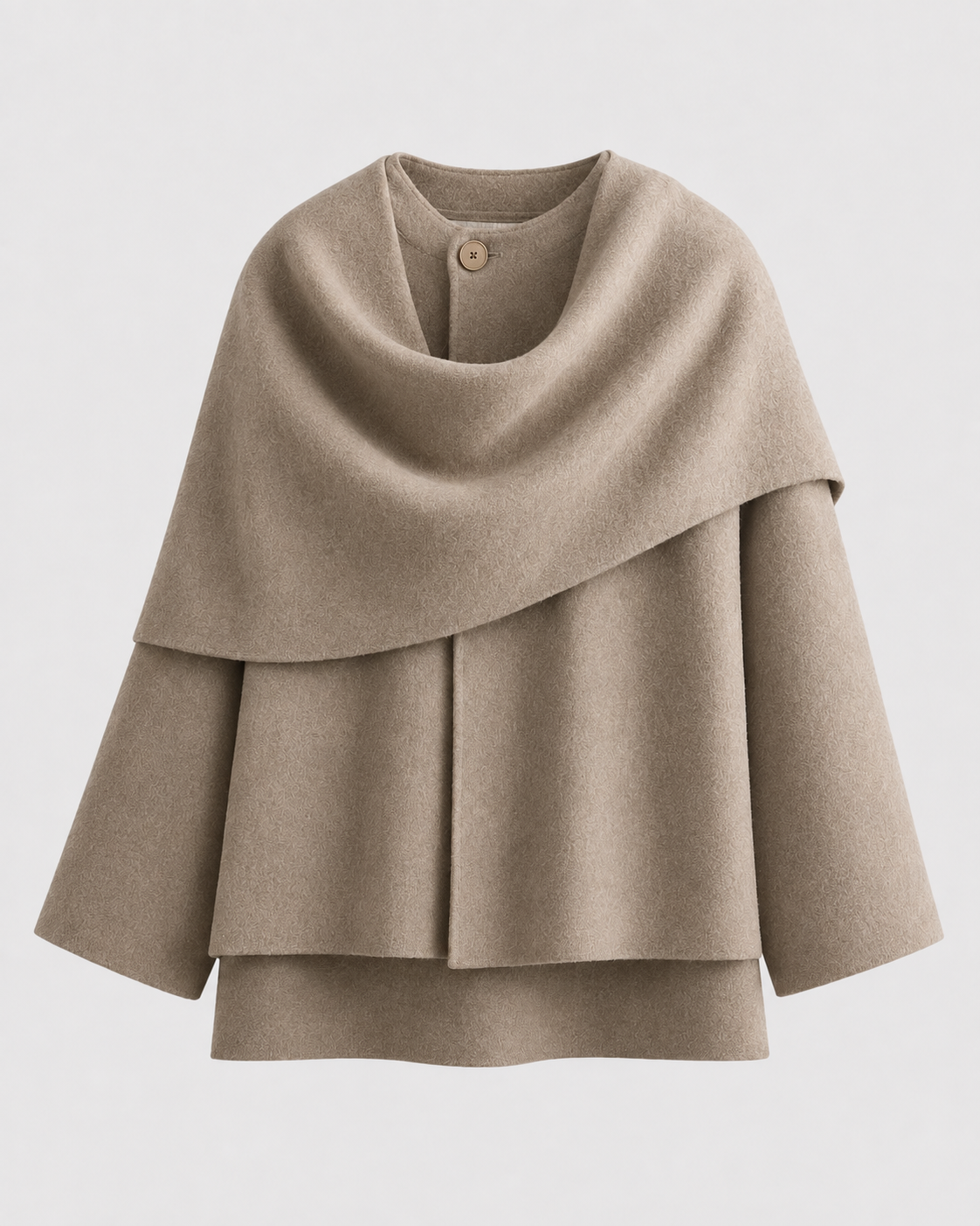 Jolene | Draped Cape Collar Boxy Coat