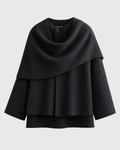 Jolene | Draped Cape Collar Boxy Coat