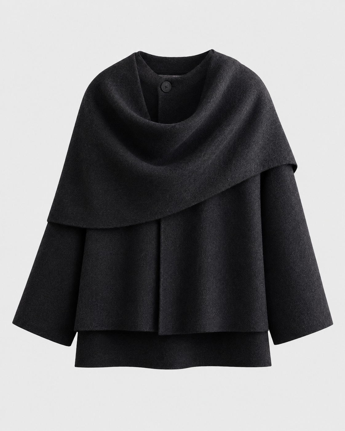 Jolene | Draped Cape Collar Boxy Coat