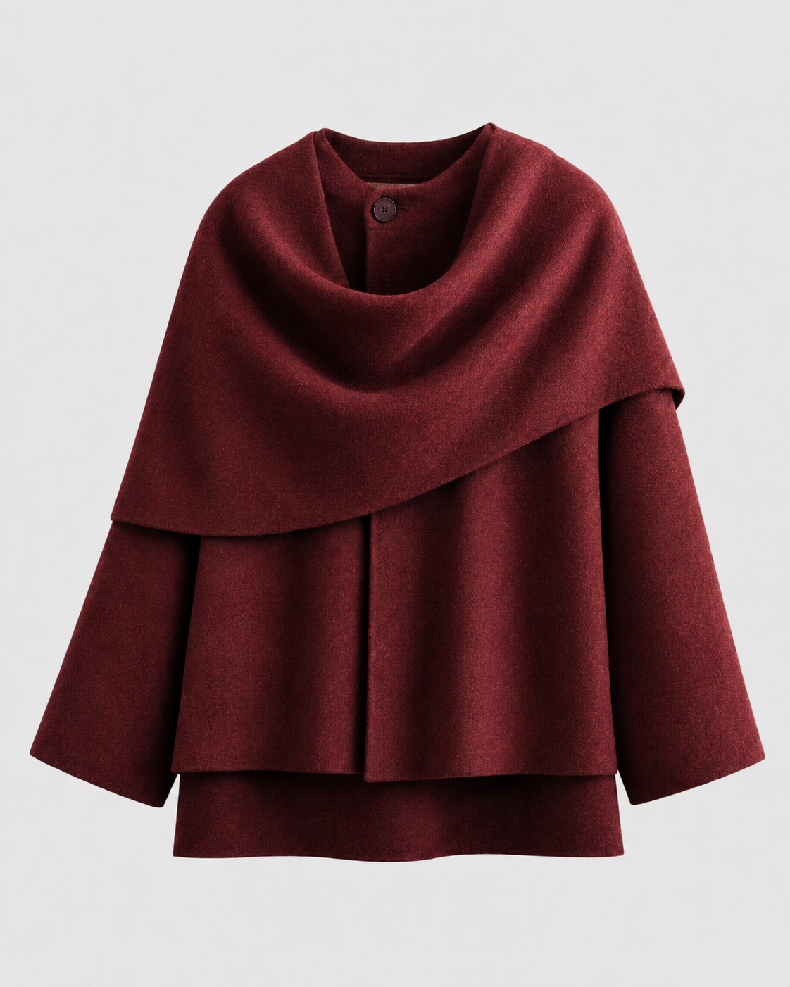 Jolene | Draped Cape Collar Boxy Coat