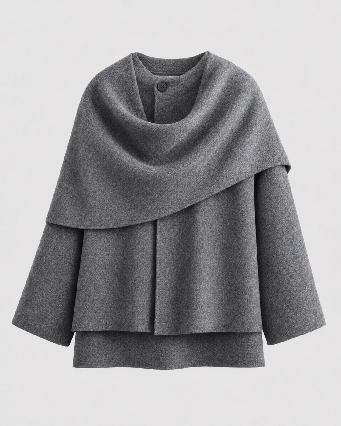 Jolene | Draped Cape Collar Boxy Coat