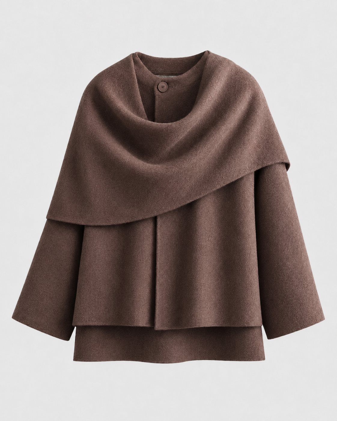 Jolene | Draped Cape Collar Boxy Coat