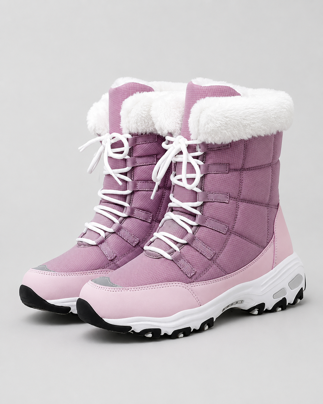 Noor | Quilted Faux Fur Cuff Snow Boots