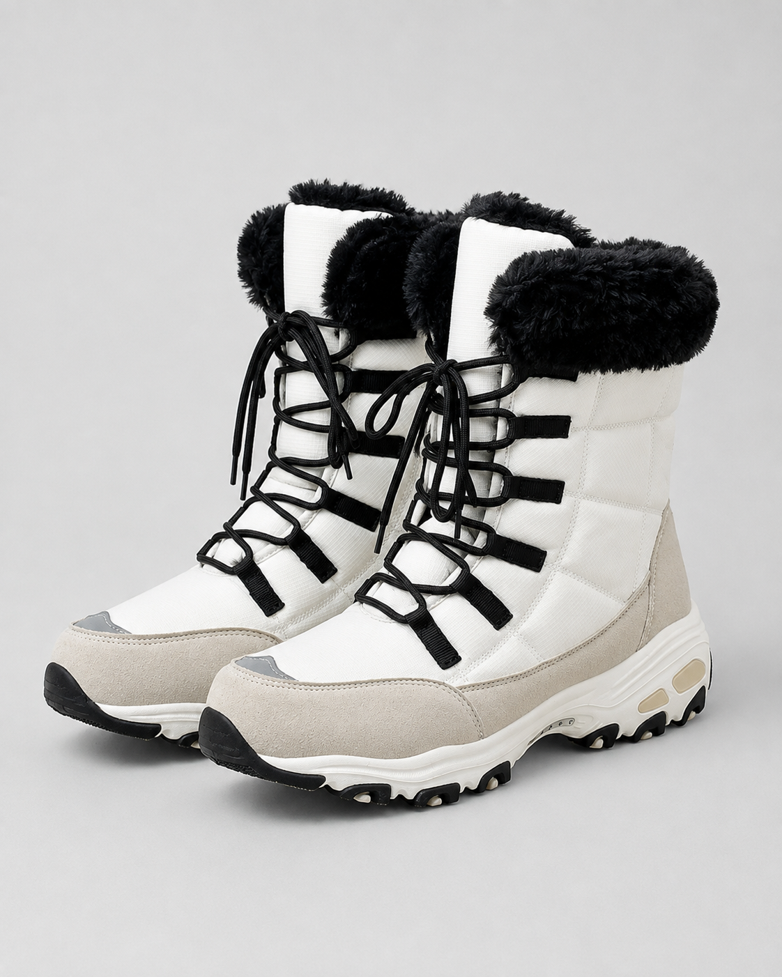 Noor | Quilted Faux Fur Cuff Snow Boots